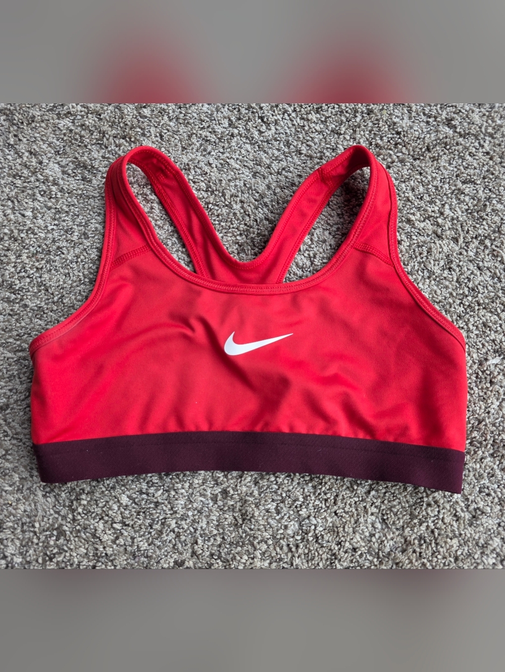 Nike Red Racerback Sports Bra with Contrast Band